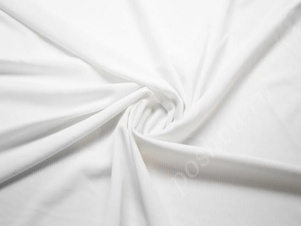 Трикотажная ткань мелкая лапша белого цвета (259г/м2)
