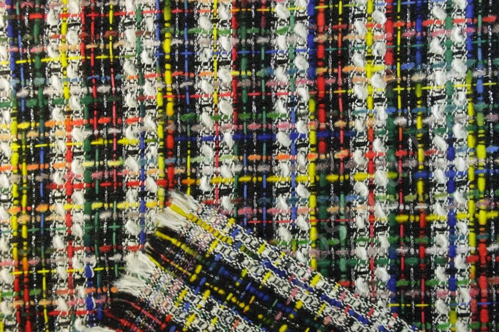 Ткань костюмная Шанель Разноцветная матрица