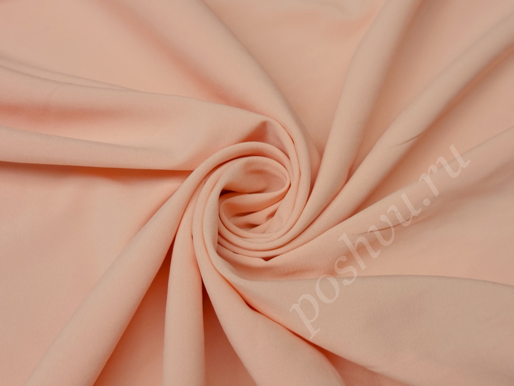 Плательная однотонная ткань, цвет светло-розовый