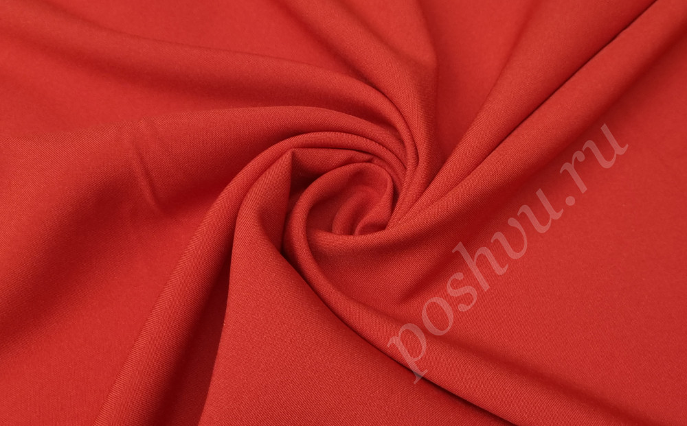 Габардин оригинальный "Fuhua", цвет насыщенно-красный