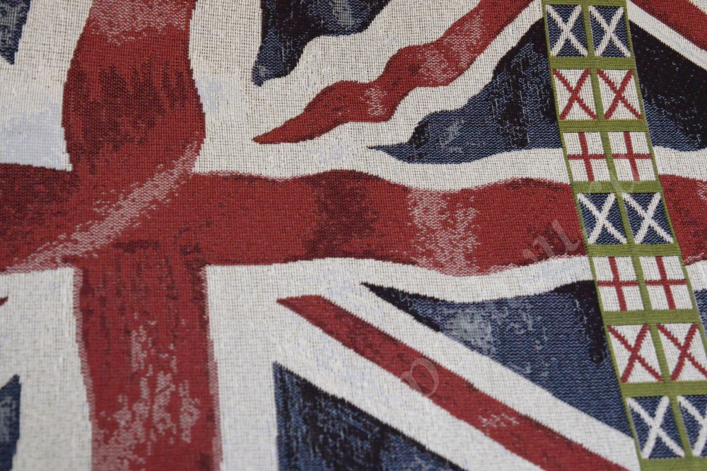 Ткань для штор гобелен с изображением британского флага