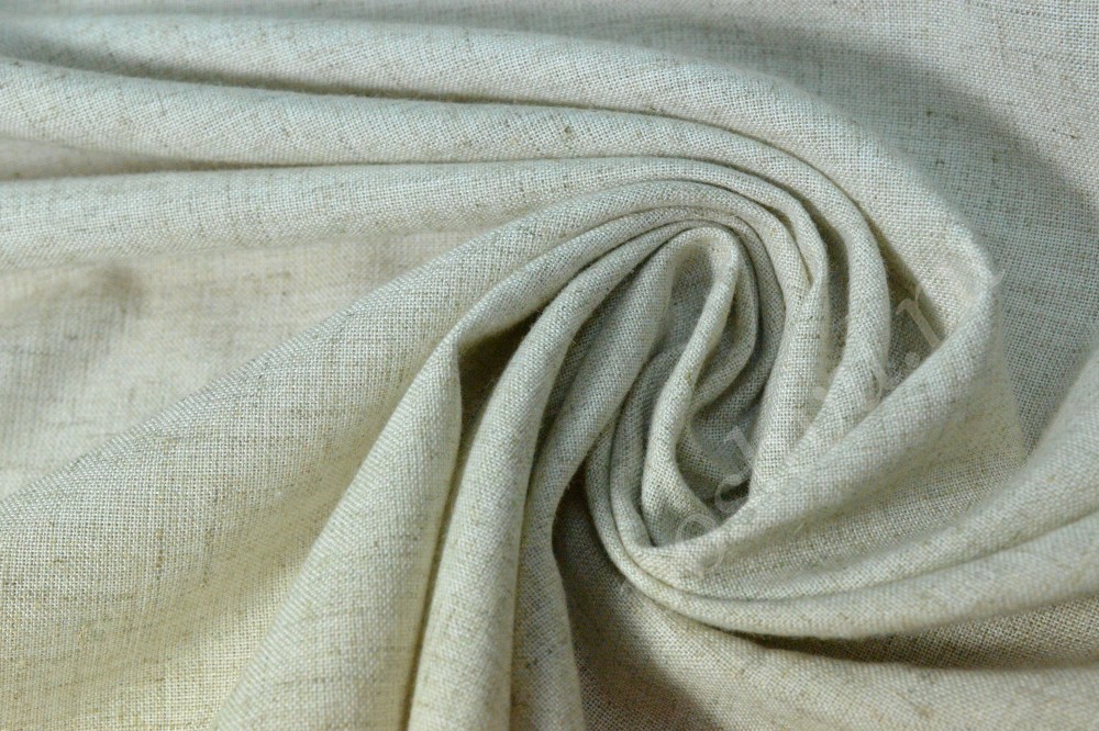 Льняная вискозная ткань серо-кремовго цвета