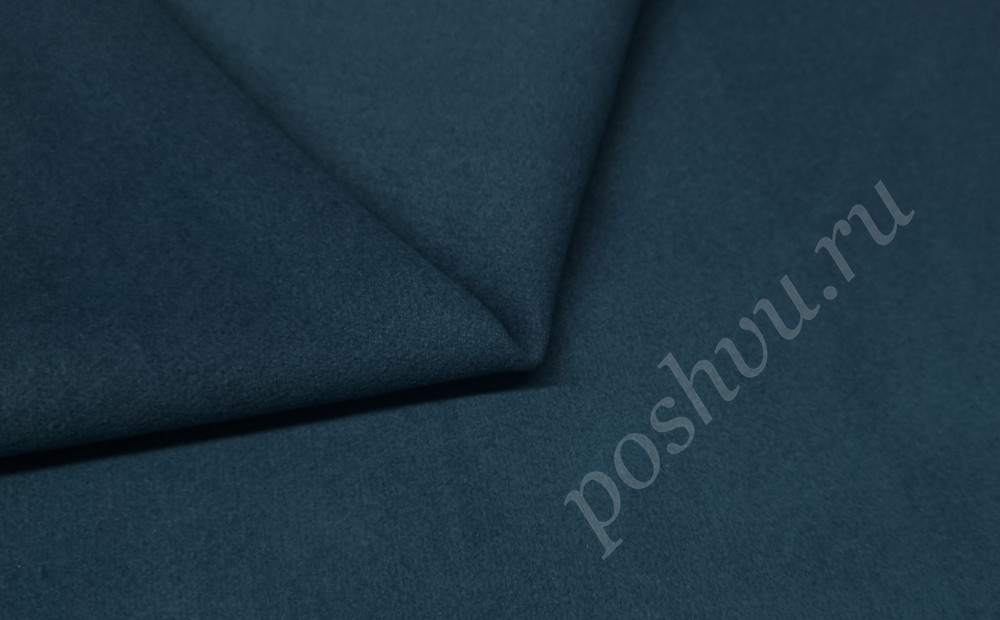 Пальтовая кашемировая ткань синего цвета