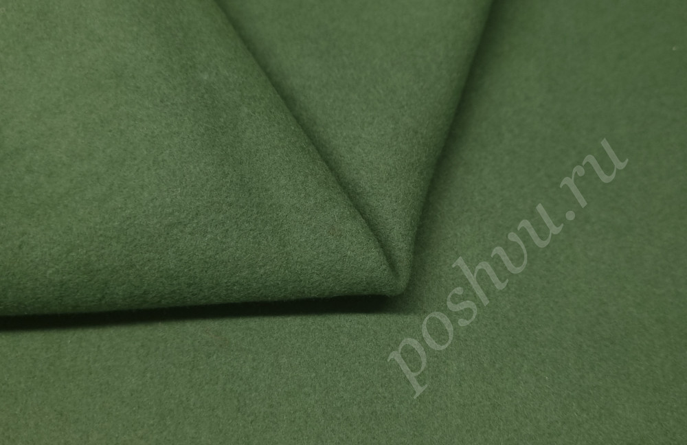 Пальтовая кашемировая ткань зеленого цвета