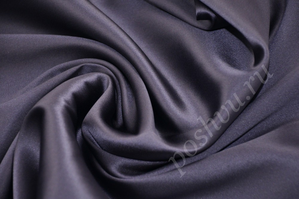 Однотонная шёлковая ткань иссиня-чёрного цвета