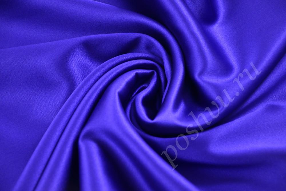 Однотонная шёлковая ткань насыщенного тёмно-синего оттенка