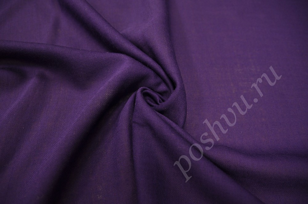 Костюмная шерстяная ткань Фиолетового цвета