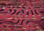 Ткань шикарная атлас-тафта набивная с бордовыми волнами на фоне коричневых оттенков