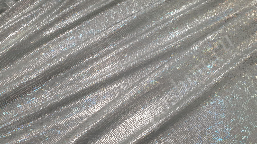 Трикотаж Голограмма Серебрянного цвета
