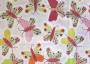 Ткань для штор саржа BALLERINA разноцветные бабочки на бледно-розовом фоне (раппорт 31х34см)