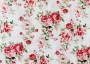 Ткань для штор саржа TWISTER CANTERBURY букетики красных цветов в стиле акварель (раппорт 21х23см)