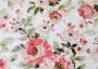 Ткань для штор саржа TWISTER CANTERBURY крупные коралловые цветы в стиле акварель (раппорт 64х69см)