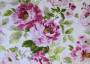 Ткань для штор саржа TWISTER CANTERBURY крупные темно-розовые цветы в стиле акварель (раппорт 64х69см)