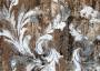 Портьерная ткань димаут BLACKOUT FUSION растительный орнамент на бежево-песочном фоне