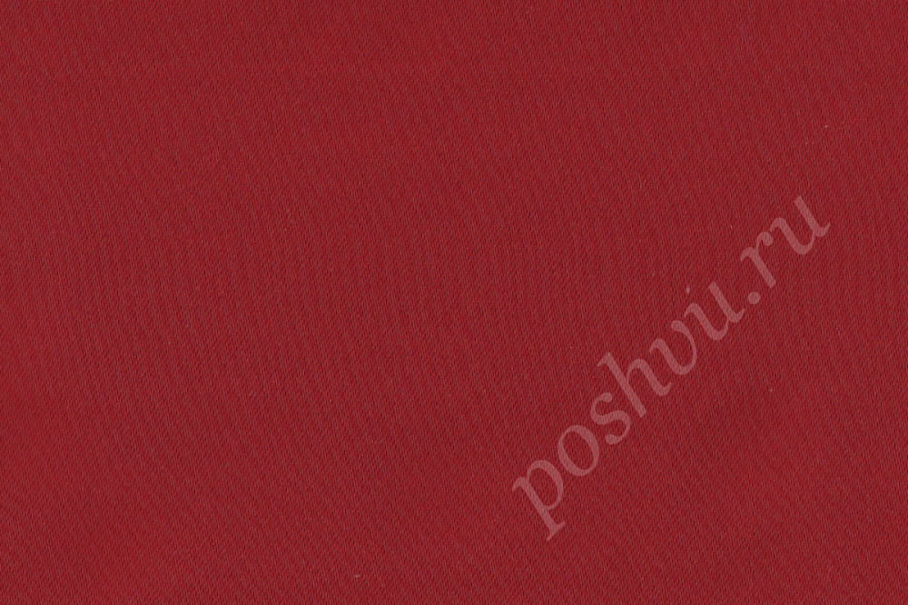 Портьерная ткань сатин атласный RASO SILVANA однотонная бордово-красного цвета