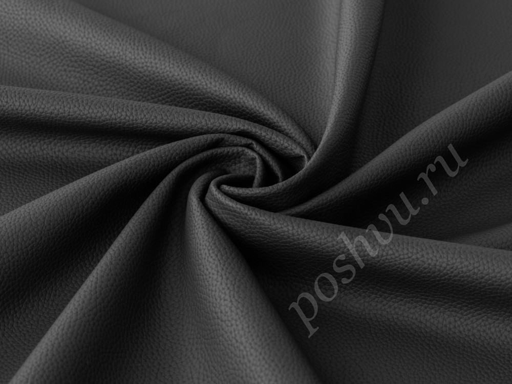 Мебельная ткань искусственная кожа DISCOVERY черного цвета 480г/м2