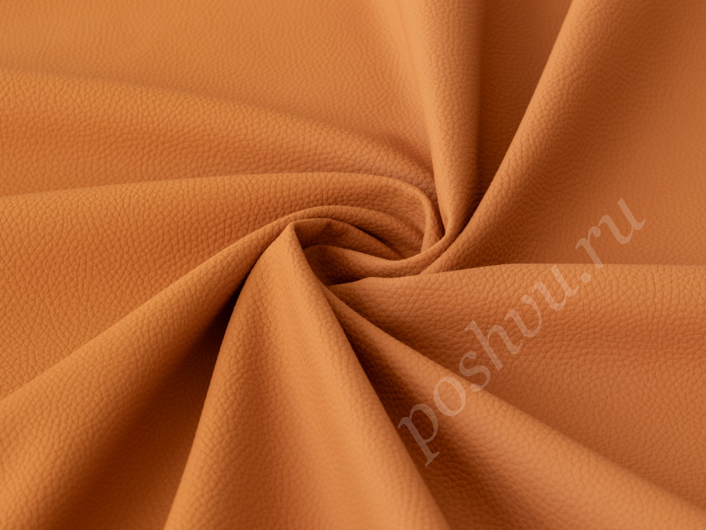 Мебельная ткань искусственная кожа DISCOVERY оранжевого цвета 480г/м2