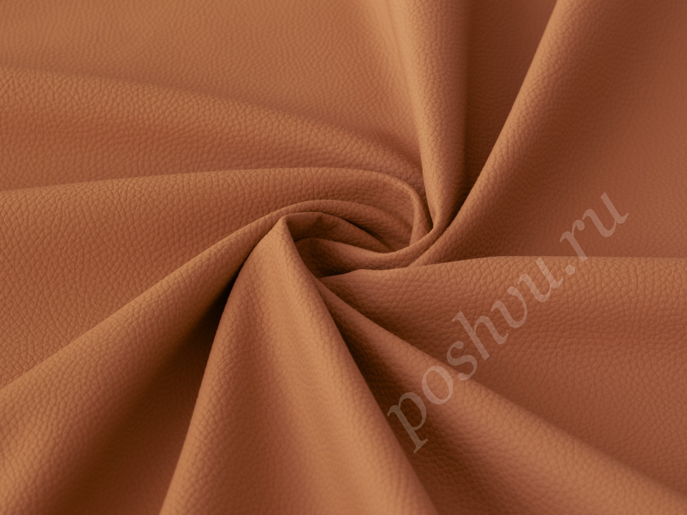 Мебельная ткань искусственная кожа DISCOVERY темно-рыжего цвета 480г/м2