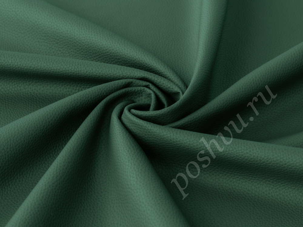 Мебельная ткань искусственная кожа DISCOVERY темно-зеленого цвета 480г/м2