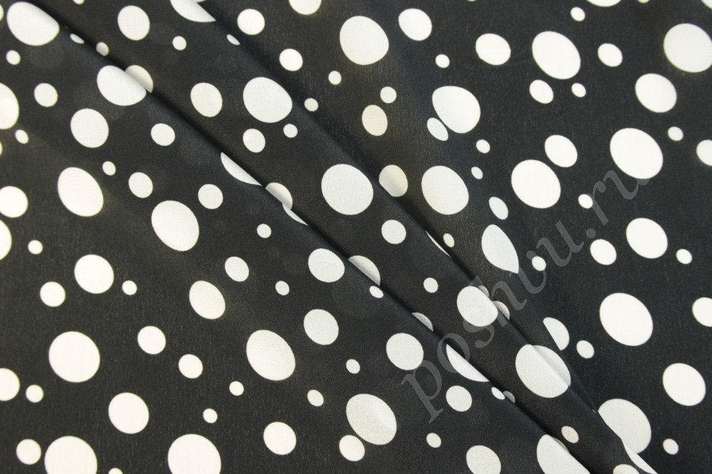 Ткань лен Max Mara черного оттенка в белое конфетти