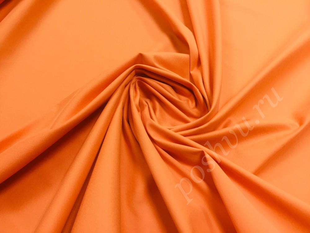 Хлопок-сатин однотонный оранжевый