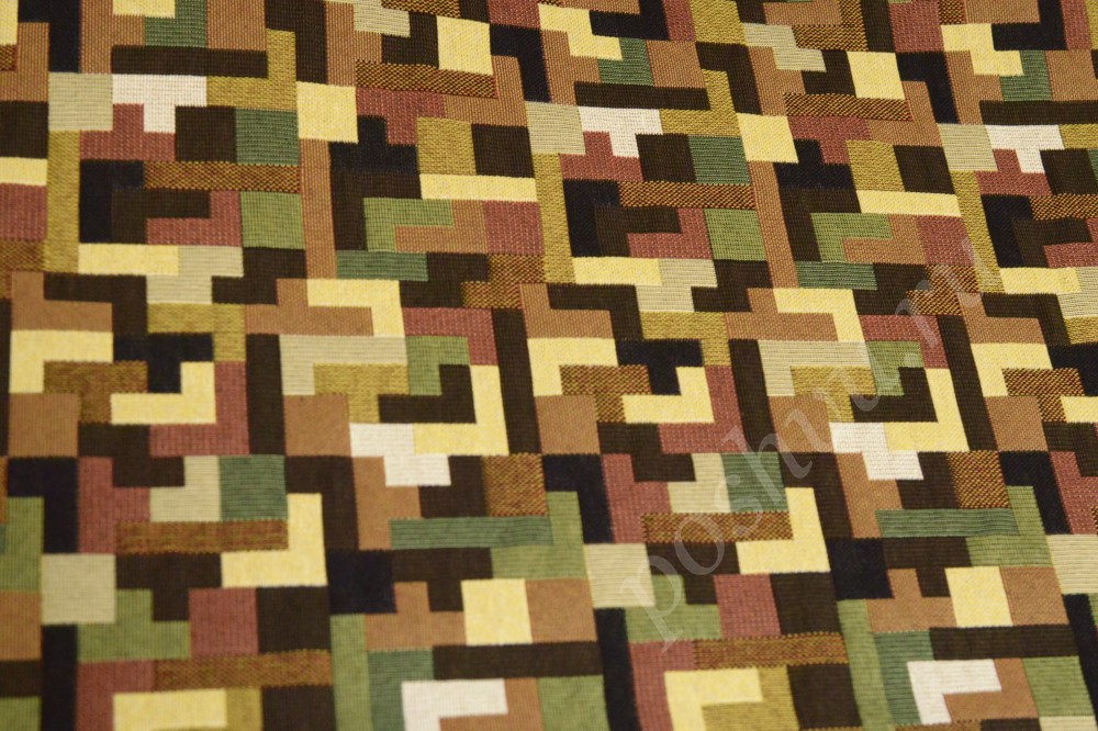 Гобеленовая ткань для штор с необычным орнаментом