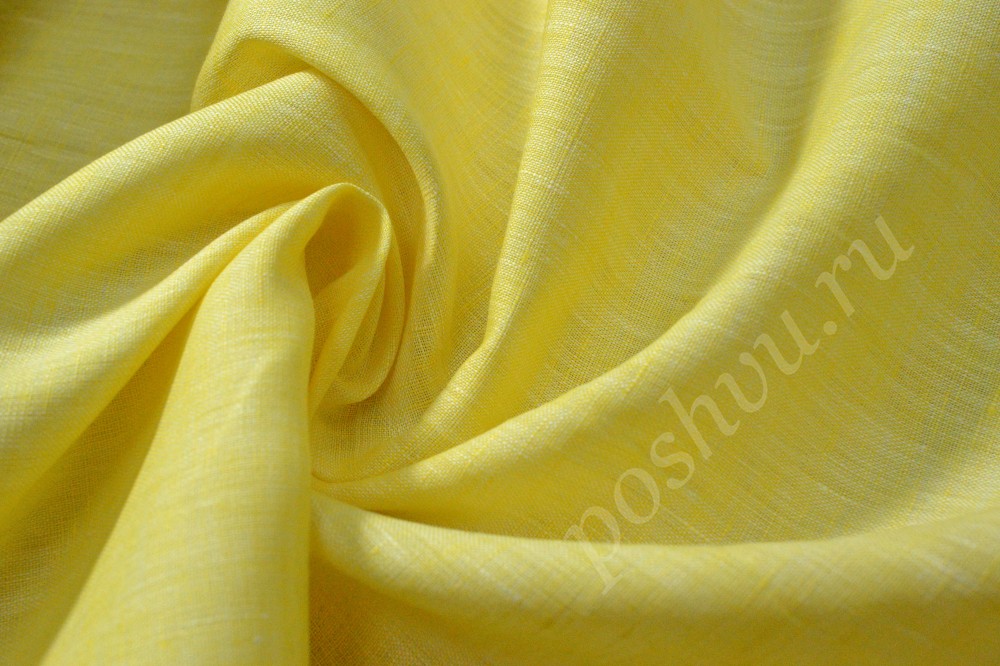 Ткань сорочечная льняная желтого оттенка