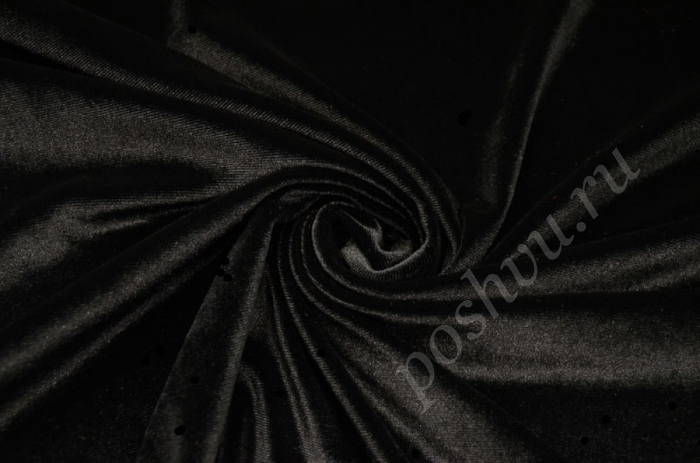 Бархат стрейч, цвет черный, 250 грм2