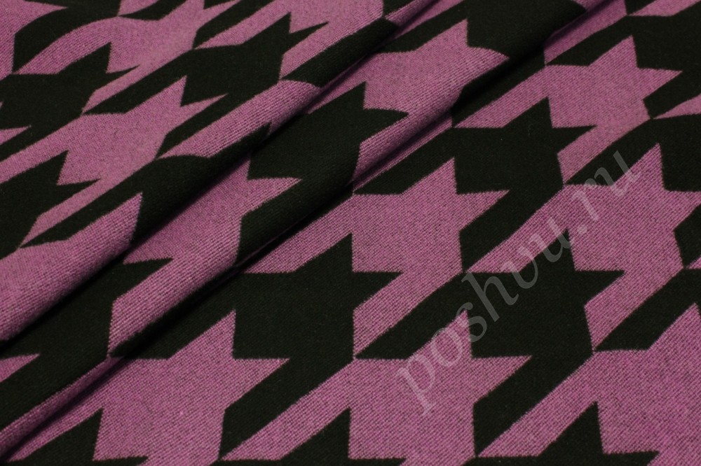 Пальтовая ткань фиолетово-черная