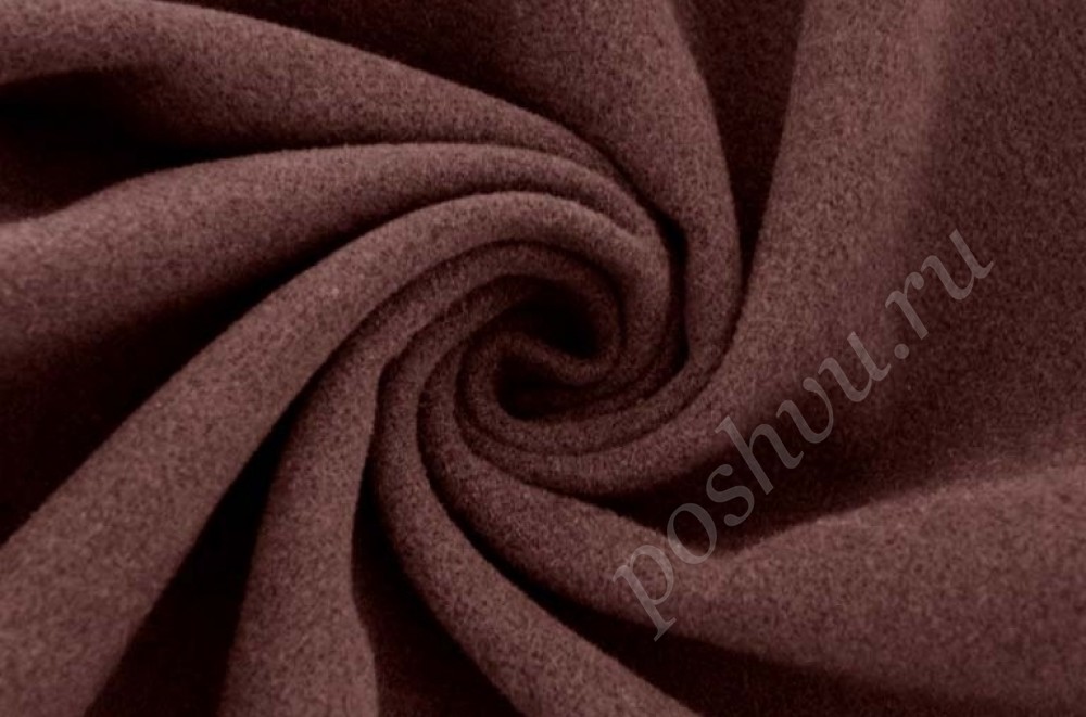 Пальтовая ткань Holly коричневого цвета