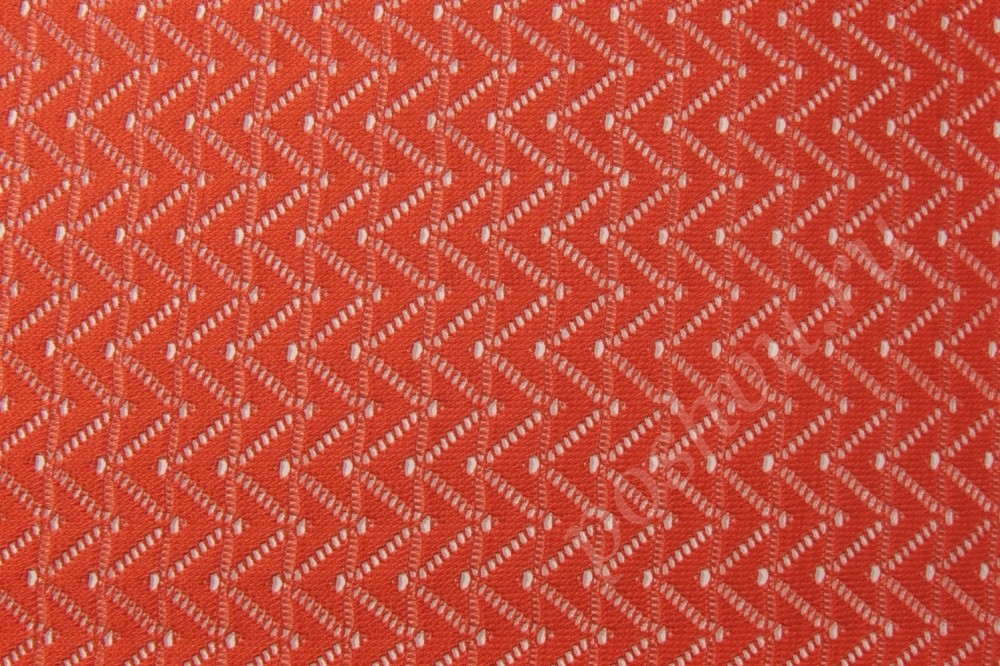Кружевное полотно зиг-заг морковного цвета