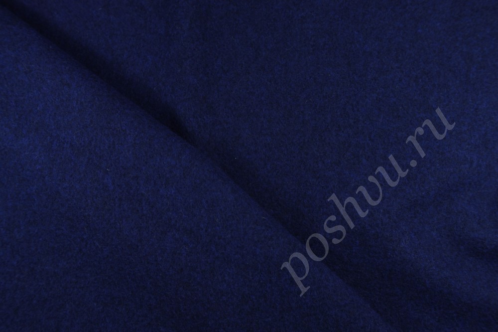 Пальтовая ткань меланж темно-синего цвета 