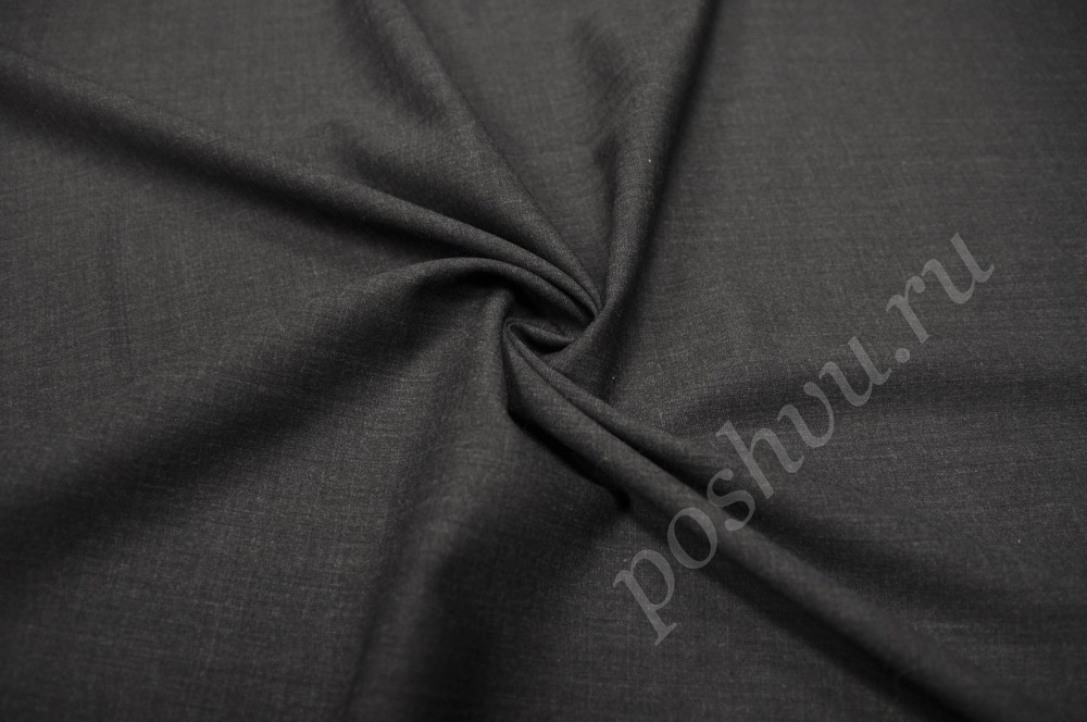 Черная костюмная шерстяная ткань Hugo Boss
