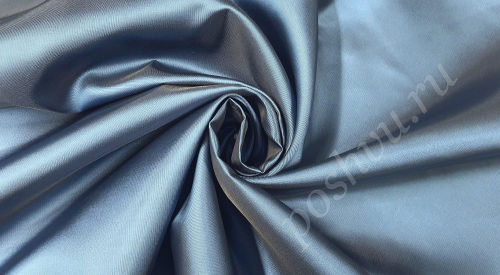 Ткань подкладочная однотонная с вискозой, цвет темно-синий