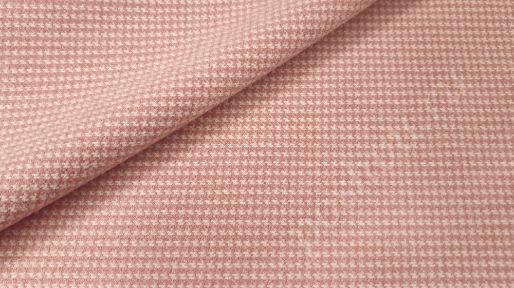 Трикотаж костюмный Пепита, цвет розовый
