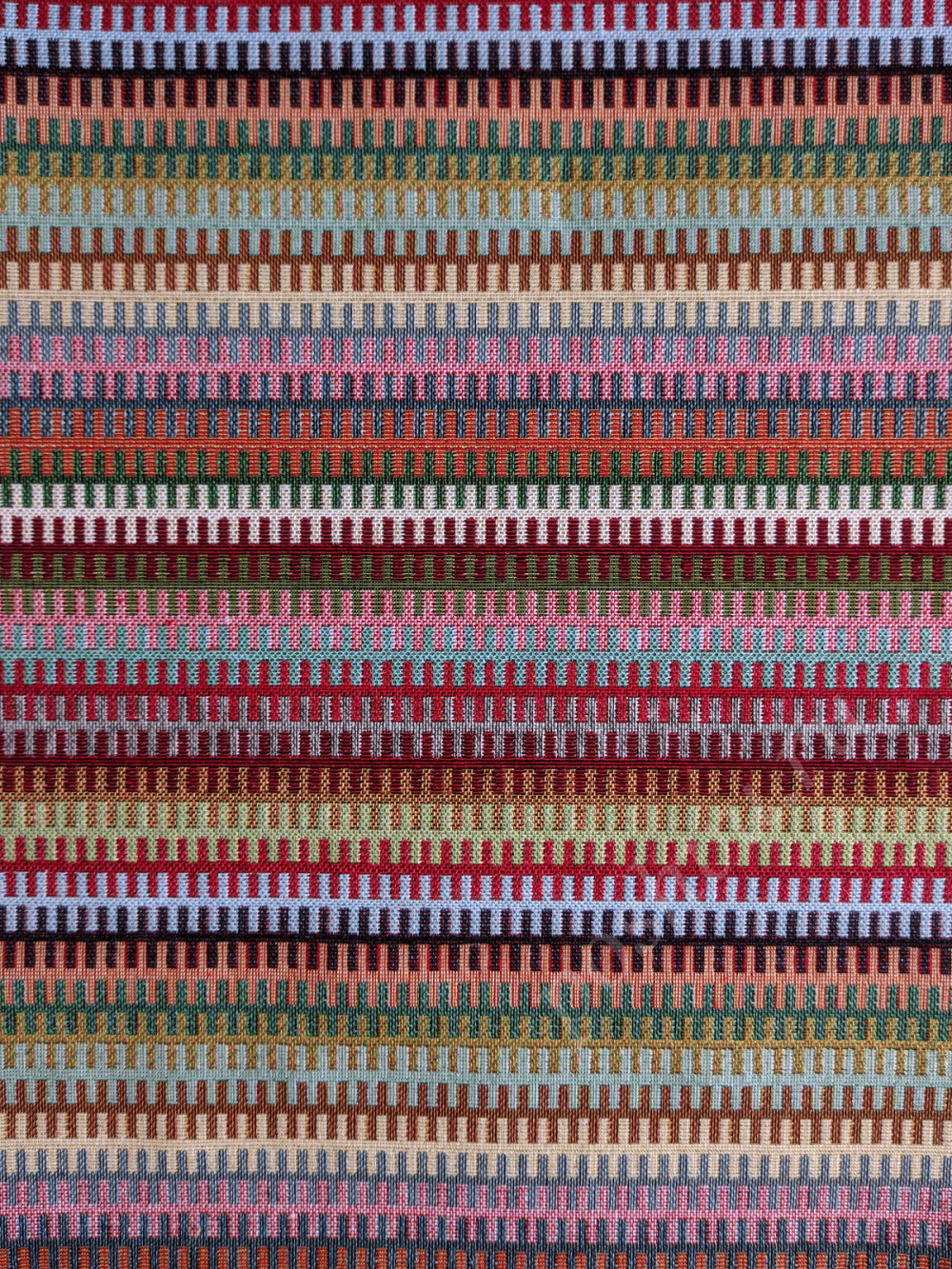 Портьерная ткань гобелен TAPESTRY CREMCO разноцветные полосы зиг-заг (раппорт 8х27см)