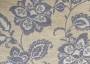 Портьерная ткань жаккард SUN JACOBEAN синий растительный орнамент на бежевом фоне (раппорт 35х31см)