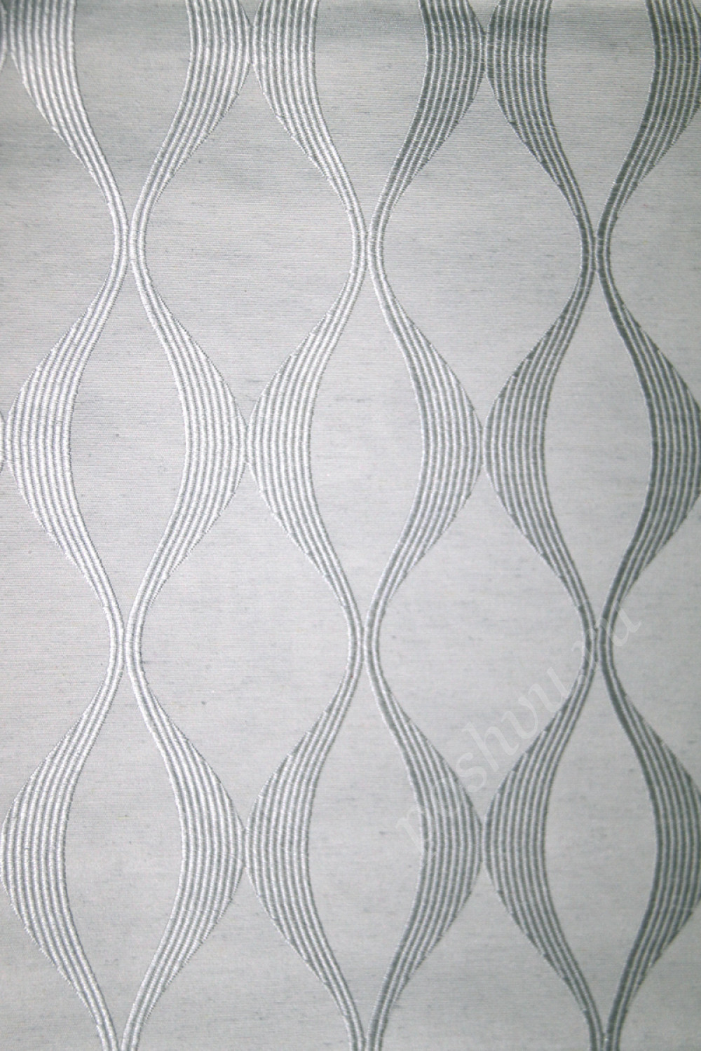 Ткань для штор SUNRUSE UDAIPUR белый геометрический узор на белом фоне (раппорт 9х16см)