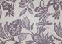 Ткань для штор SUNRUSE UDAIPUR фиолетовый растительный орнамент на белом фоне (раппорт 39х36см)