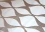 Ткань для штор SUNRUSE UDAIPUR коричневый геометрический узор на белом фоне (раппорт 9х16см)