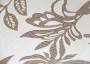 Ткань для штор SUNRUSE UDAIPUR коричневый растительный орнамент на белом фоне (раппорт 39х36см)