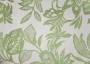 Ткань для штор SUNRUSE UDAIPUR зеленый растительный орнамент на белом фоне (раппорт 39х36см)