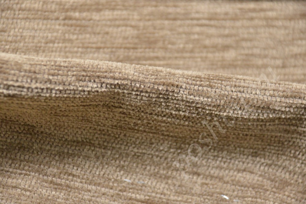 Ткань для мебели шенилл  бежевого оттенка