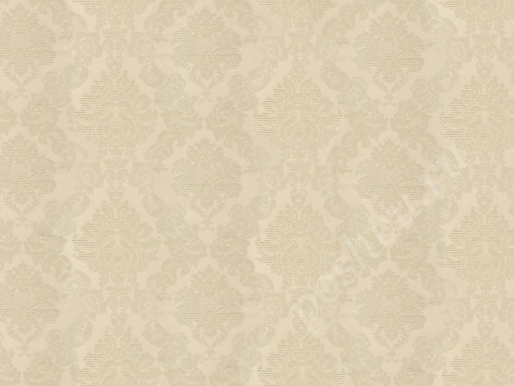 Ткань для штор портьерная персикового оттенка с узором 2297/21