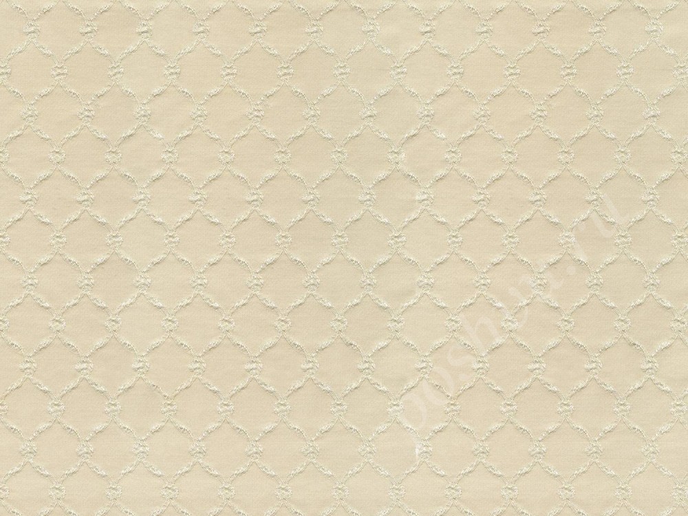 Ткань для штор портьерная бежево-персикового оттенка с узором  2309/11
