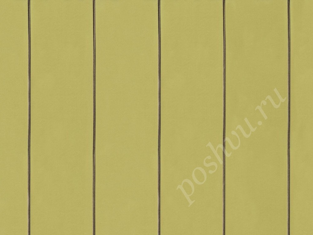 Ткань для штор портьерная светло-оливкового оттенка в узкую полоску 2360/51