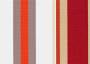 Мебельная ткань жаккард OUT OF MIND в бело-оранжевые полосы разной ширины