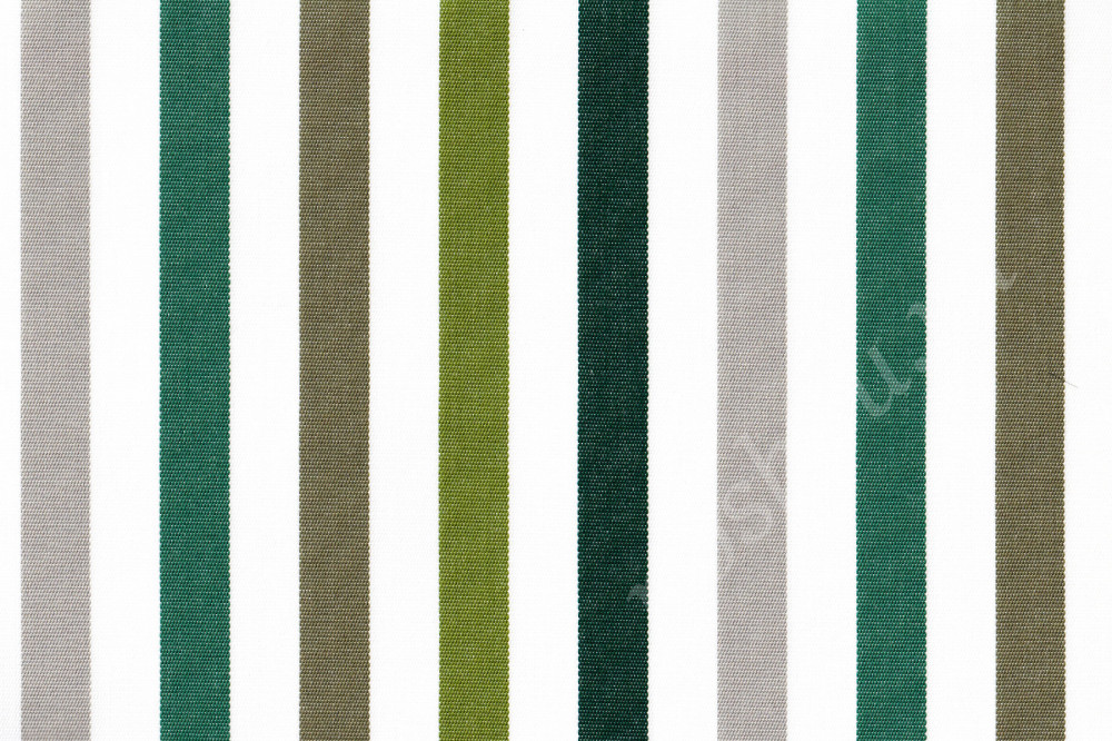 Мебельная ткань жаккард OUT OF MIND в бело-зеленую полоску