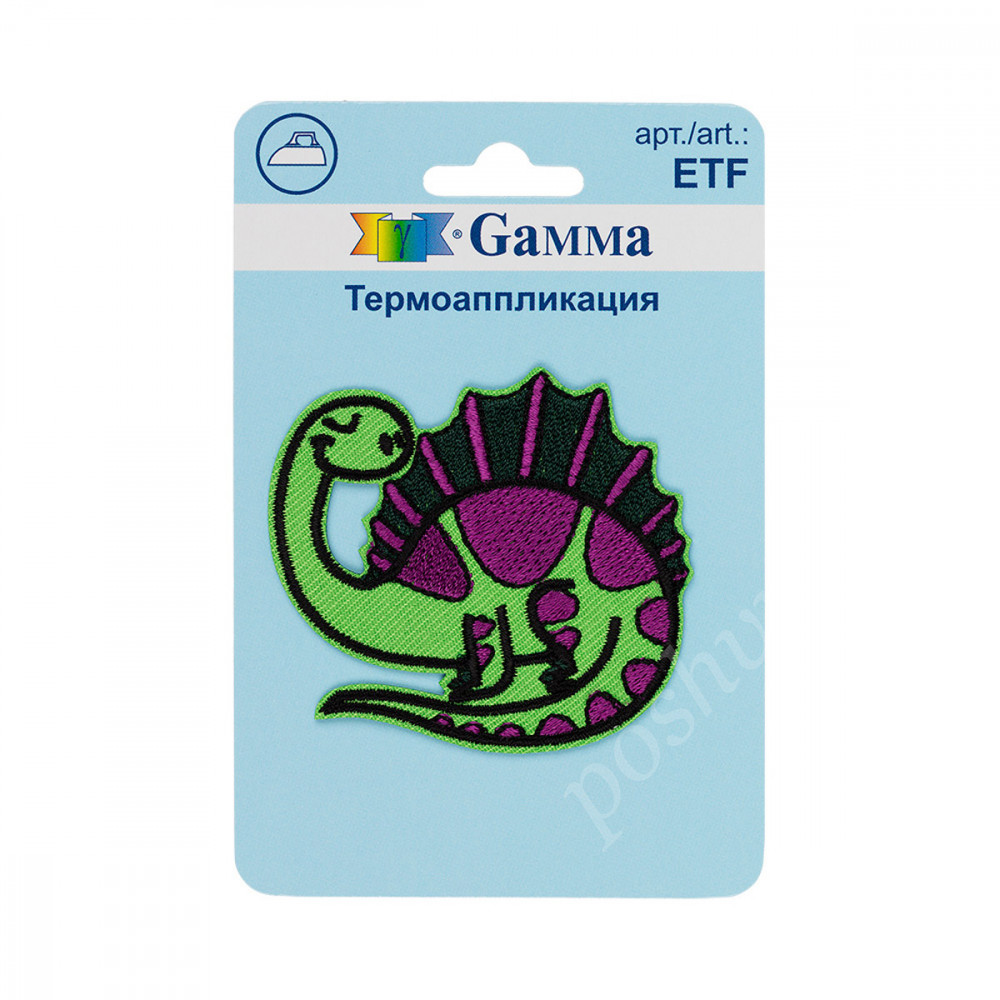 Термоаппликация № 02 "Gamma" 01-217 Динозаврик 5.6 х 5.1 см