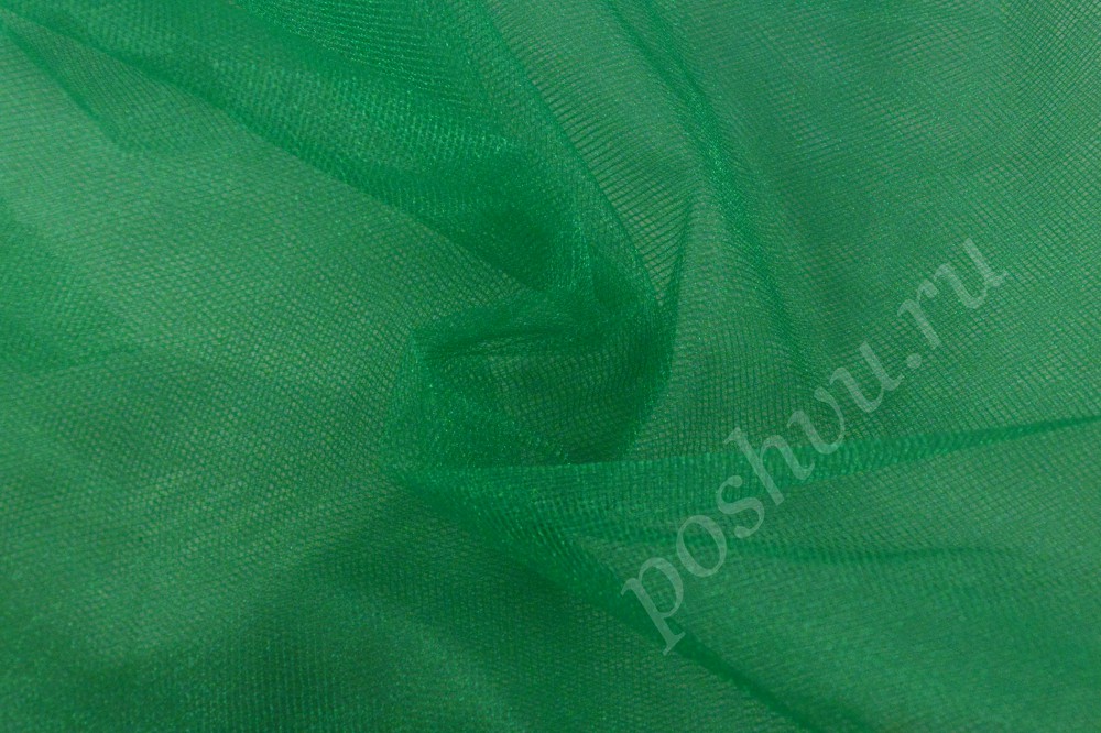 Ткань эластичная светло-зелёная сетка-стрейч